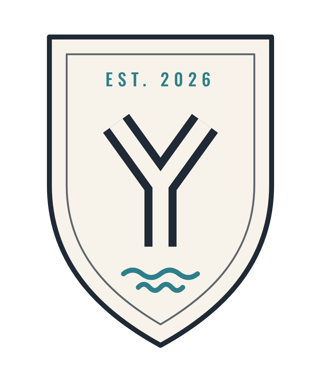 Ink and ivory crest