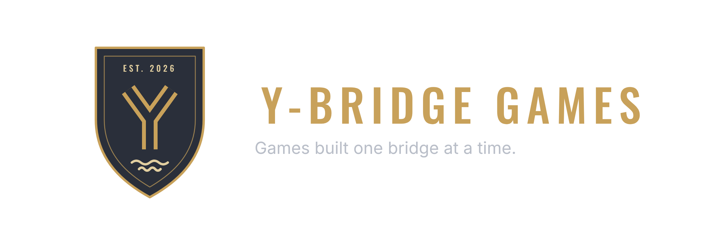 Horizontal lockup with crest, wordmark and tagline
